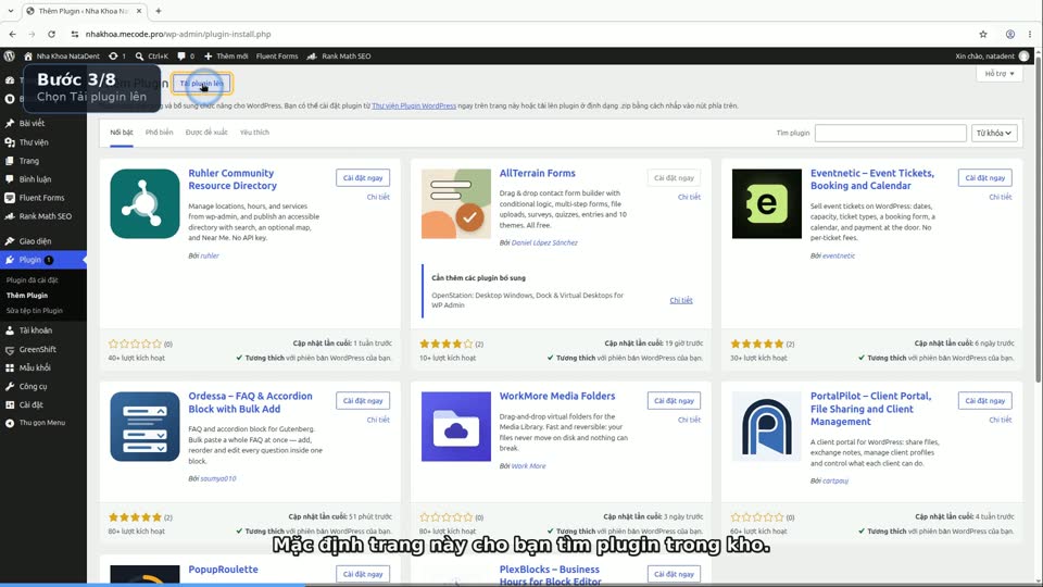 Màn hình trong video: Cài plugin kết nối WordPress