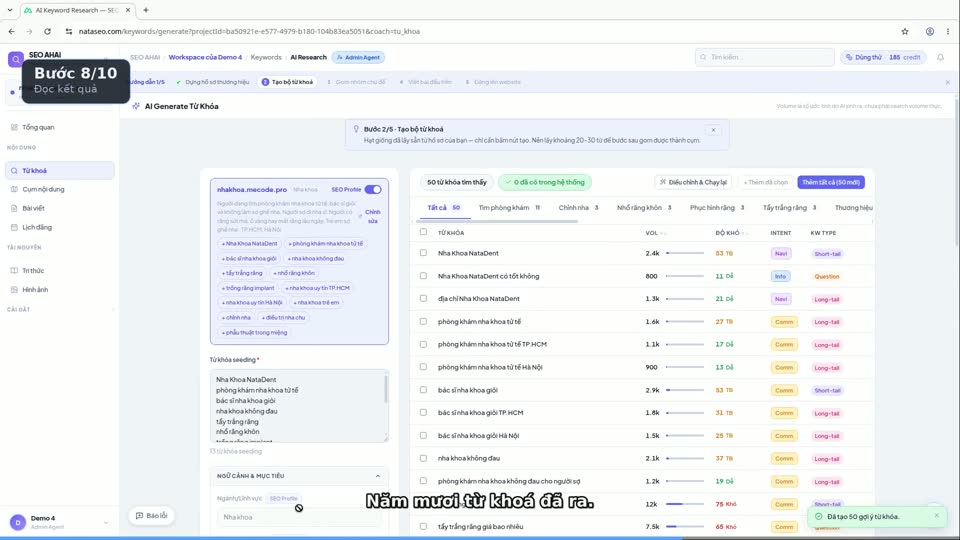 Màn hình trong video: Tìm từ khoá khách đang tìm
